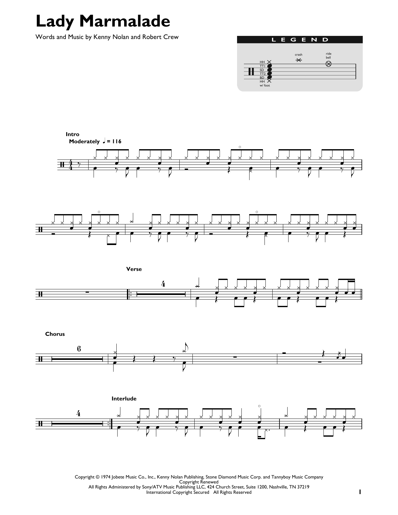 Patti LaBelle Lady Marmalade sheet music notes and chords. Download Printable PDF.