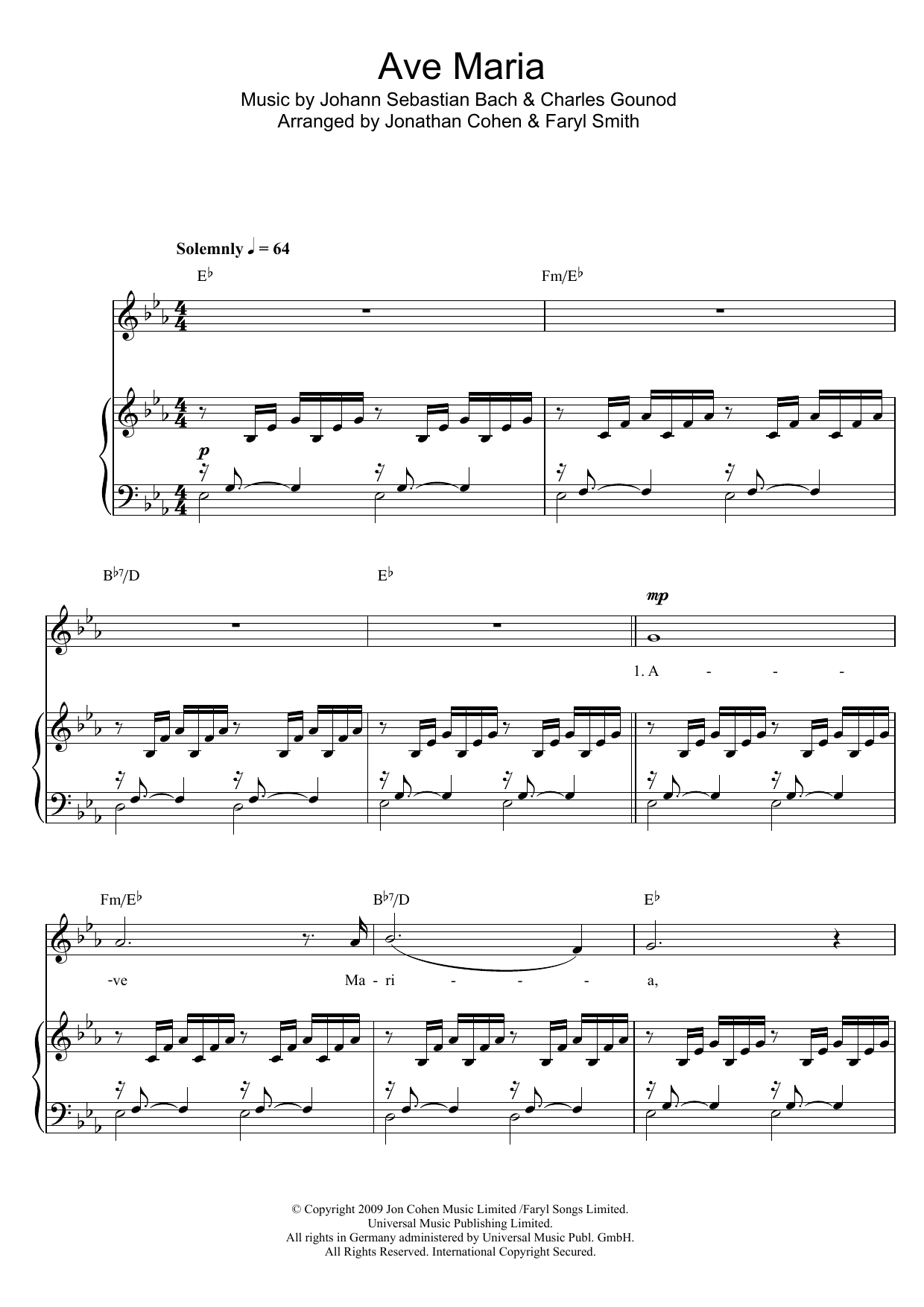 Learn to play Faryl Smith Ave Maria sheet music for Piano & Vocal in minutes. Price: 7.8900$ Faryl Smith Ave Maria sheet music notes and chords arranged for Piano & Vocal