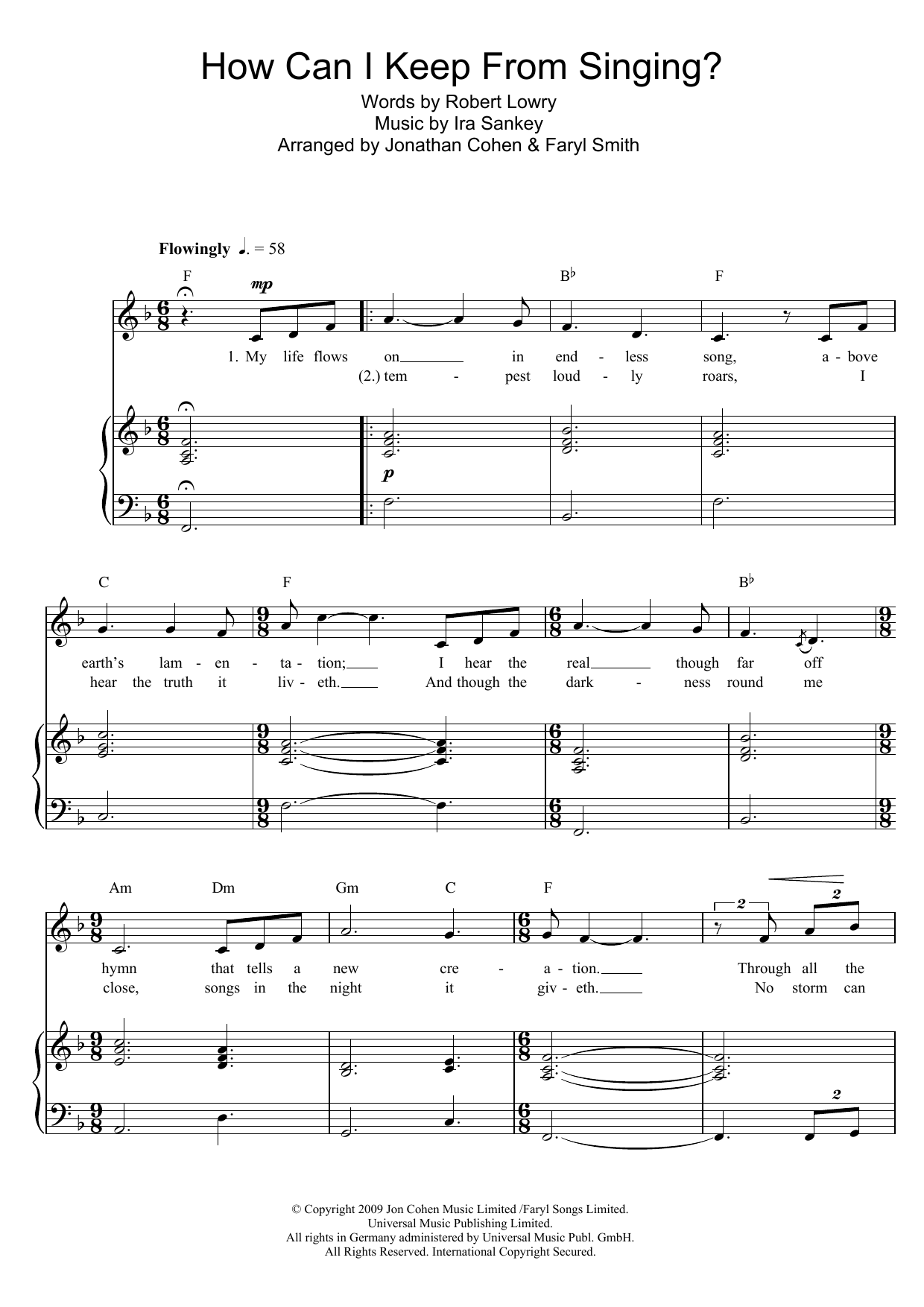 Learn to play Faryl Smith How Can I Keep From Singing? sheet music for Piano & Vocal in minutes. Price: 7.8900$ Faryl Smith How Can I Keep From Singing? sheet music notes and chords arranged for Piano & Vocal