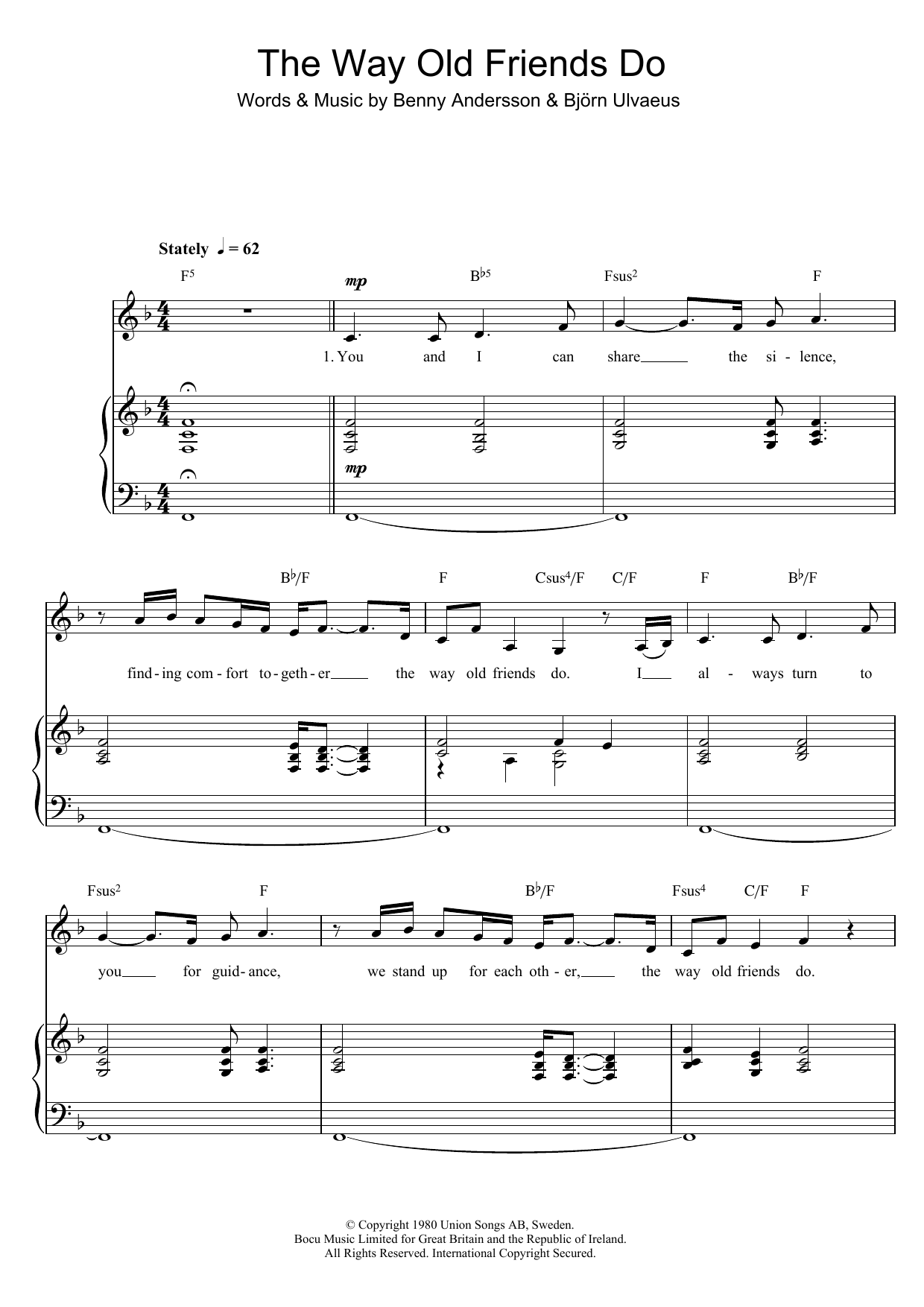 Faryl Smith The Way Old Friends Do sheet music notes and chords. Download Printable PDF.