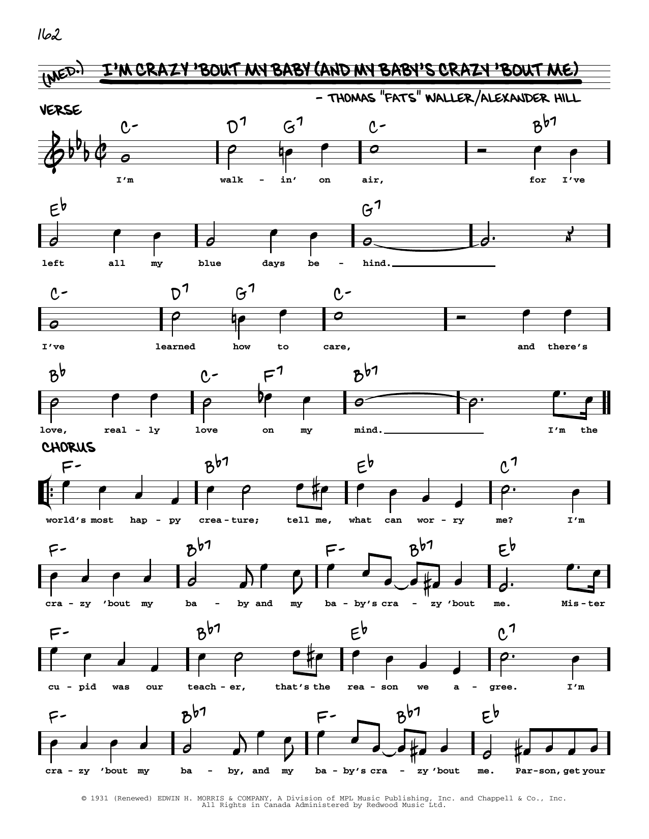 Fats Waller I'm Crazy 'Bout My Baby (And My Baby's Crazy 'Bout Me) (arr. Robert Rawlins) sheet music notes and chords. Download Printable PDF.