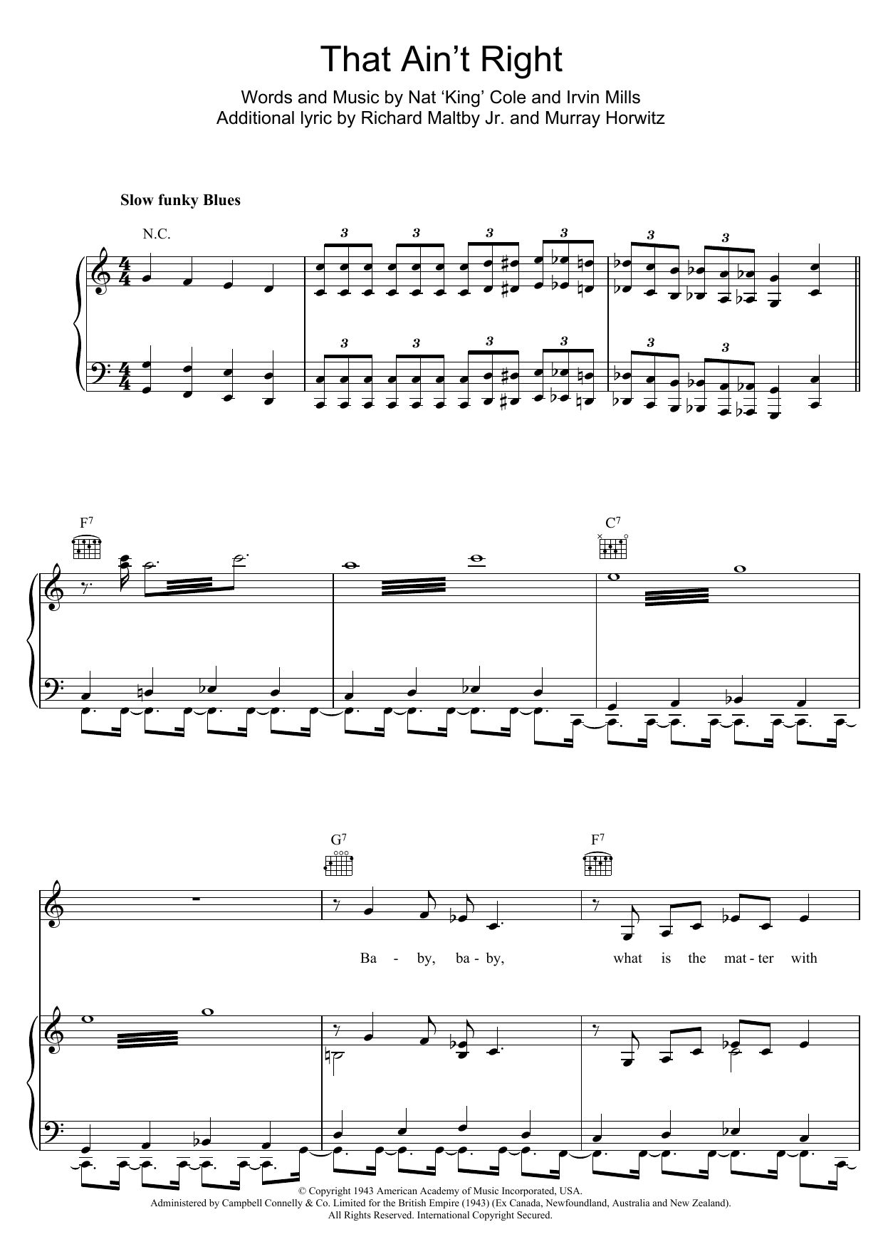 Learn to play Fats Waller That Ain't Right sheet music for Piano, Vocal & Guitar Chords in minutes. Price: 7.8900$ Fats Waller That Ain't Right sheet music notes and chords arranged for Piano, Vocal & Guitar Chords