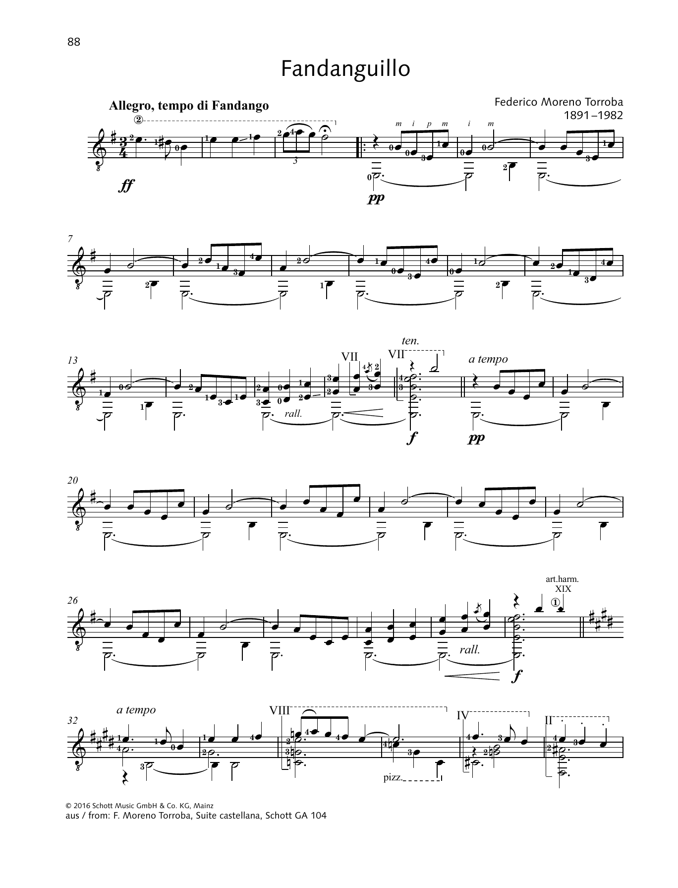 Learn to play Federico Moreno-Torroba Fandanguillo sheet music for Solo Guitar in minutes. Price: 6.9900$ Federico Moreno-Torroba Fandanguillo sheet music notes and chords arranged for Solo Guitar