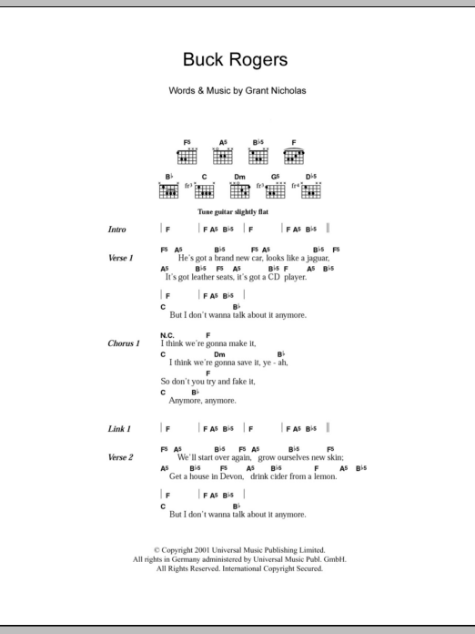 Feeder Buck Rogers sheet music notes and chords. Download Printable PDF.