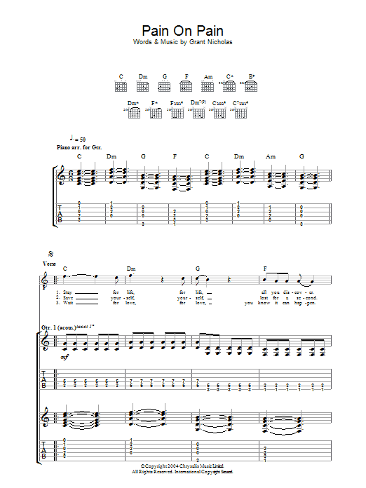 Learn to play Feeder Pain On Pain sheet music for Guitar Tab in minutes. Price: 7.8900$ Feeder Pain On Pain sheet music notes and chords arranged for Guitar Tab