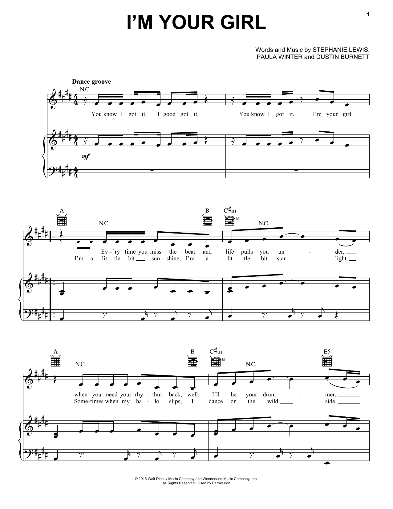 Learn to play Felicia Barton I'm Your Girl (from Disney's Descendants) sheet music for Piano, Vocal & Guitar Chords (Right-Hand Melody) in minutes. Price: 7.8900$ Felicia Barton I'm Your Girl (from Disney's Descendants) sheet music notes and chords arranged for Piano, Vocal & Guitar Chords (Right-Hand Melody)