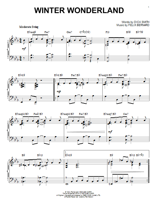 Felix Bernard Winter Wonderland [Jazz Version] (arr. Brent Edstrom) sheet music notes and chords. Download Printable PDF.