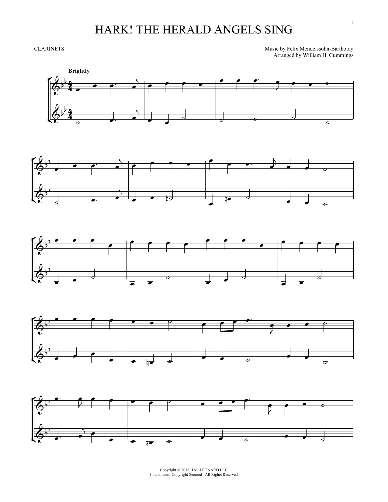 Felix Mendelssohn-Bartholdy Hark! The Herald Angels Sing sheet music notes and chords arranged for Guitar Lead Sheet