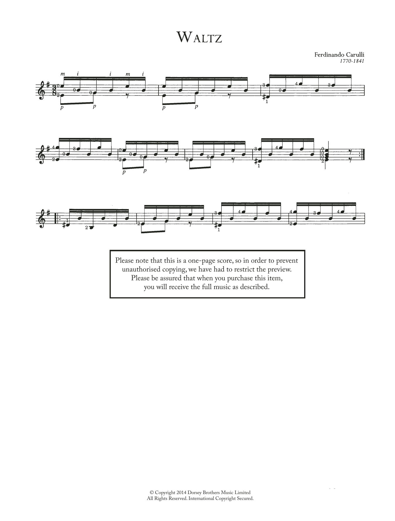 Ferdinando Carulli Waltz sheet music notes and chords. Download Printable PDF.