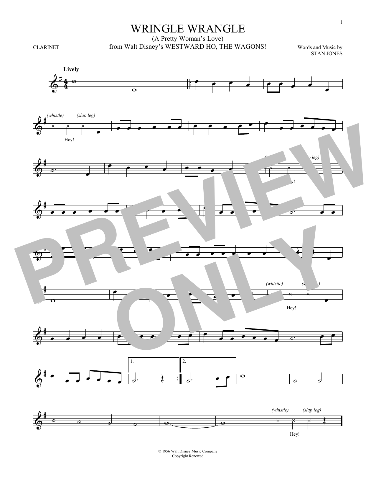 Stan Jones Wringle Wrangle (A Pretty Woman's Love) sheet music notes and chords. Download Printable PDF.