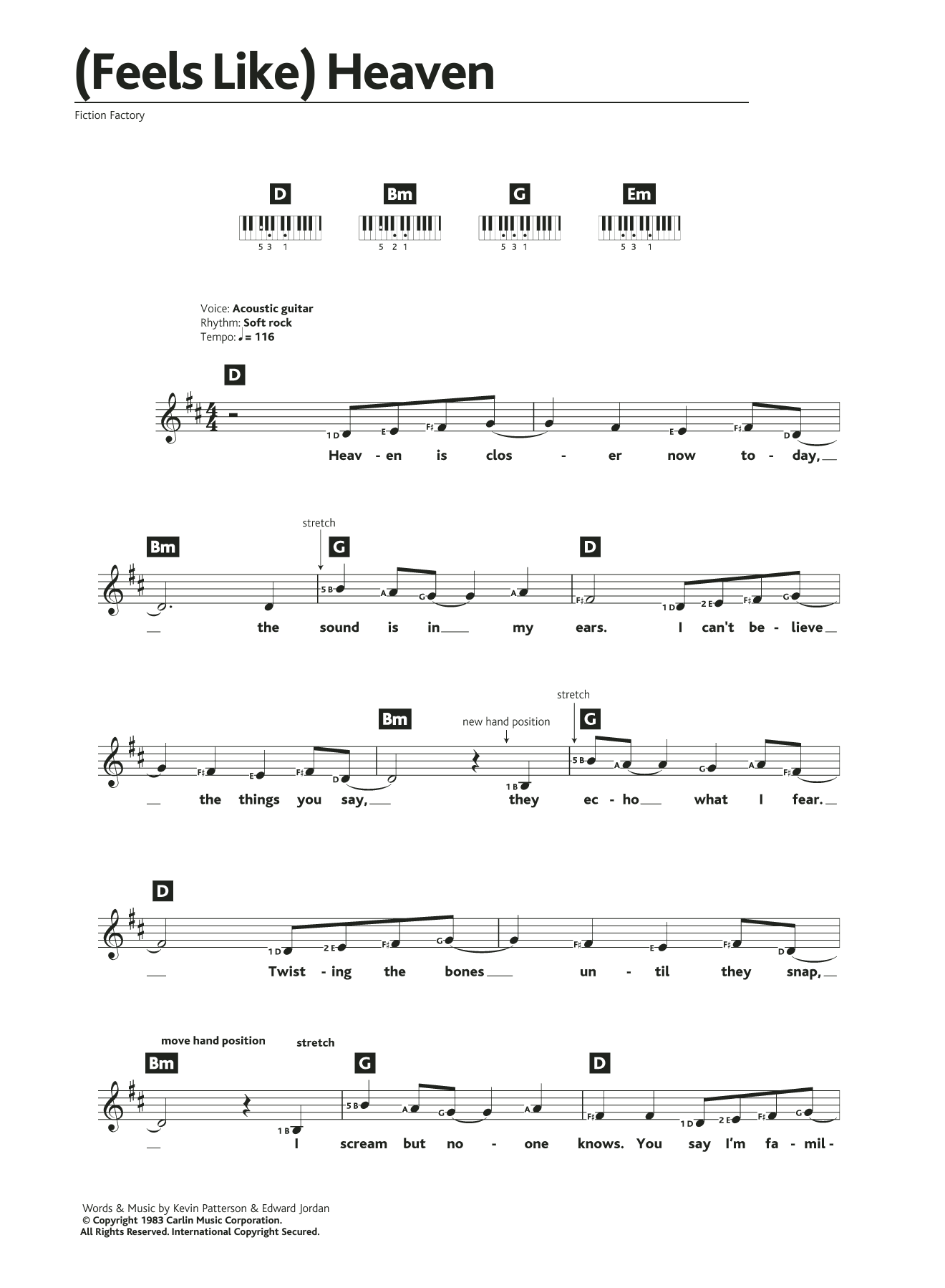 Fiction Factory (Feels Like) Heaven sheet music notes and chords. Download Printable PDF.