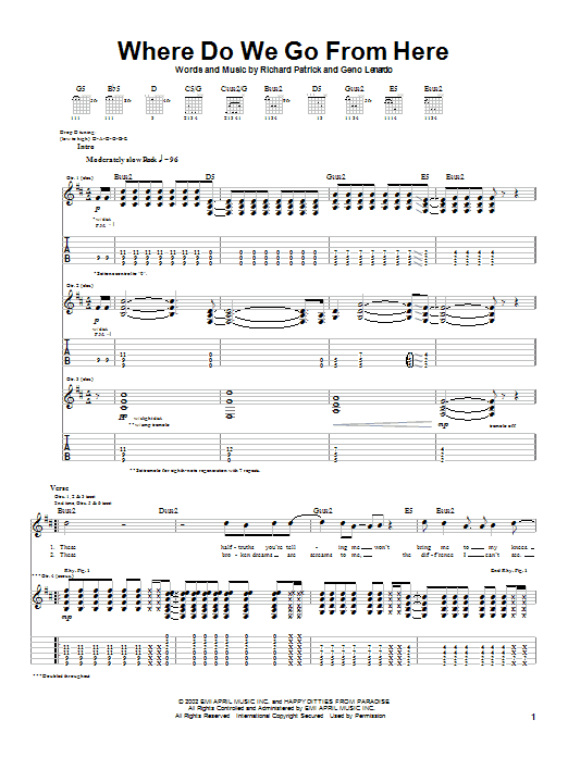 Learn to play Filter Where Do We Go From Here sheet music for Guitar Tab in minutes. Price: 7.8900$ Filter Where Do We Go From Here sheet music notes and chords arranged for Guitar Tab