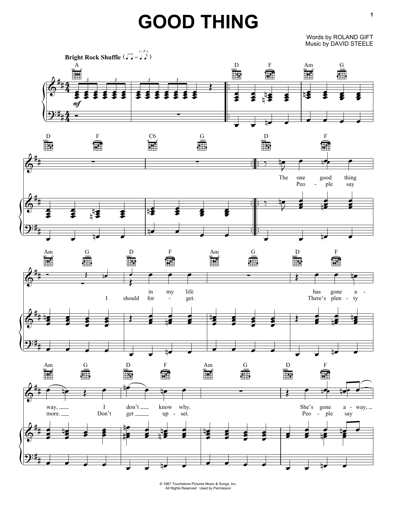 Fine Young Cannibals Good Thing sheet music notes and chords. Download Printable PDF.