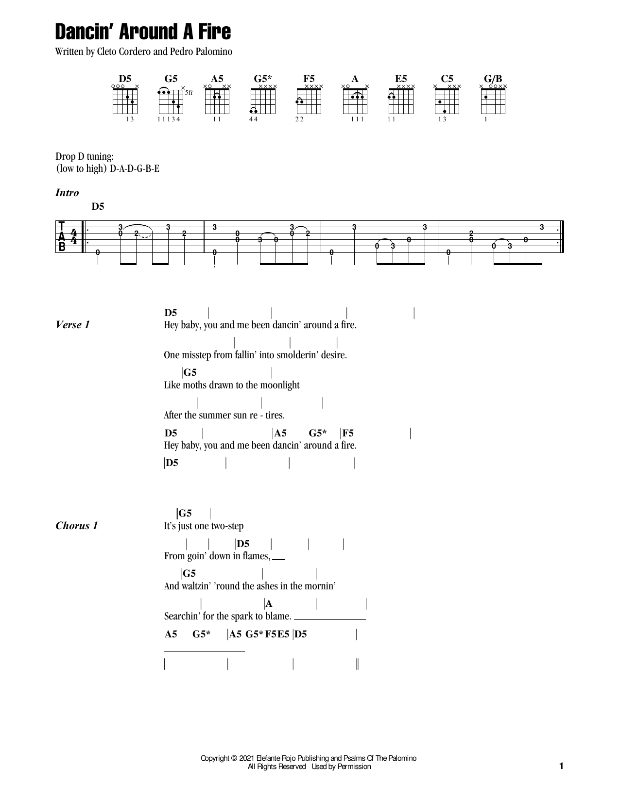 Flatland Cavalry Dancin' Around A Fire sheet music notes and chords. Download Printable PDF.