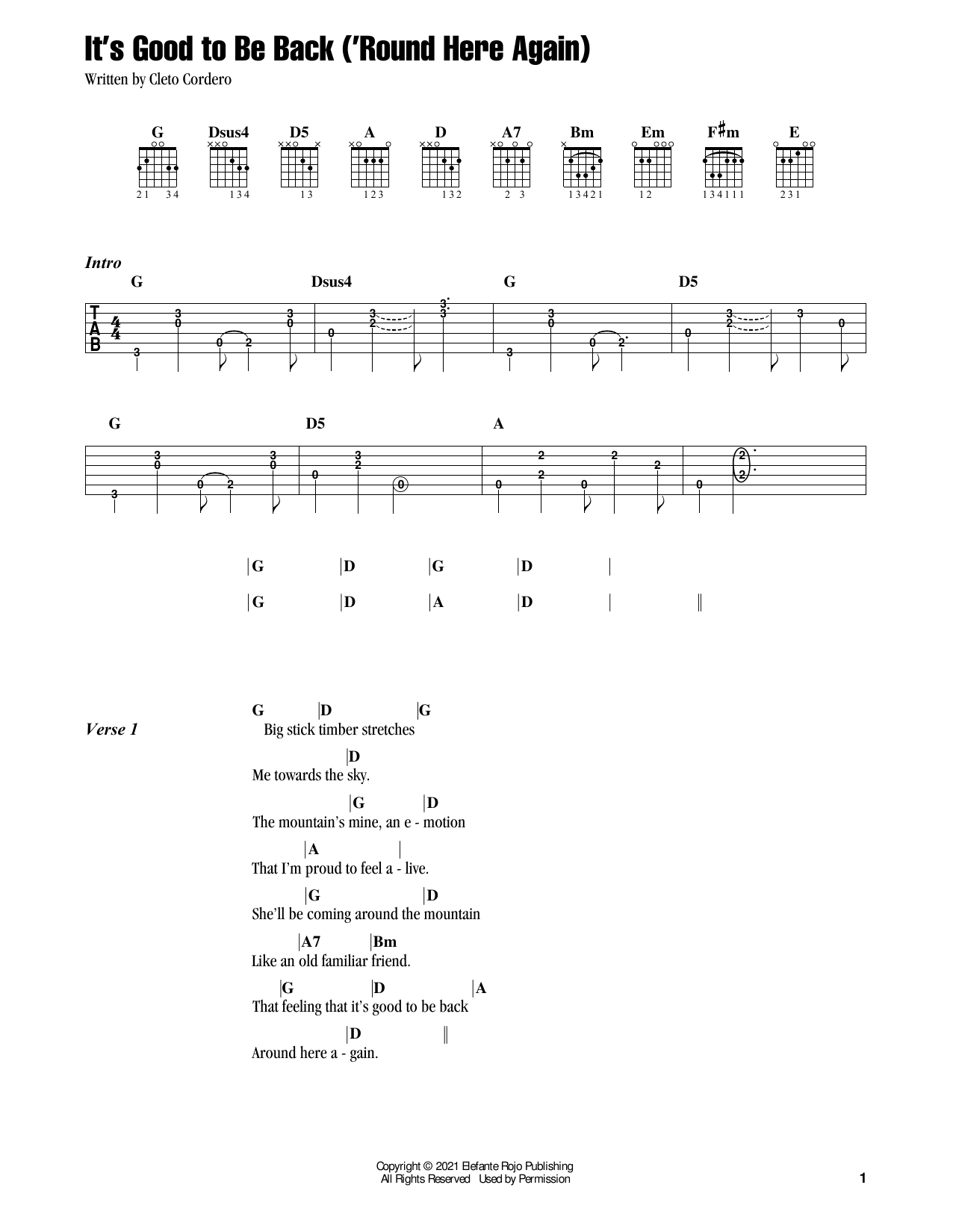 Flatland Cavalry It's Good To Be Back ('Round Here Again) sheet music notes and chords. Download Printable PDF.