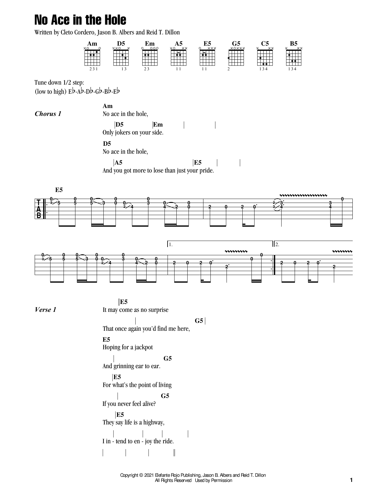 Flatland Cavalry No Ace In The Hole sheet music notes and chords. Download Printable PDF.