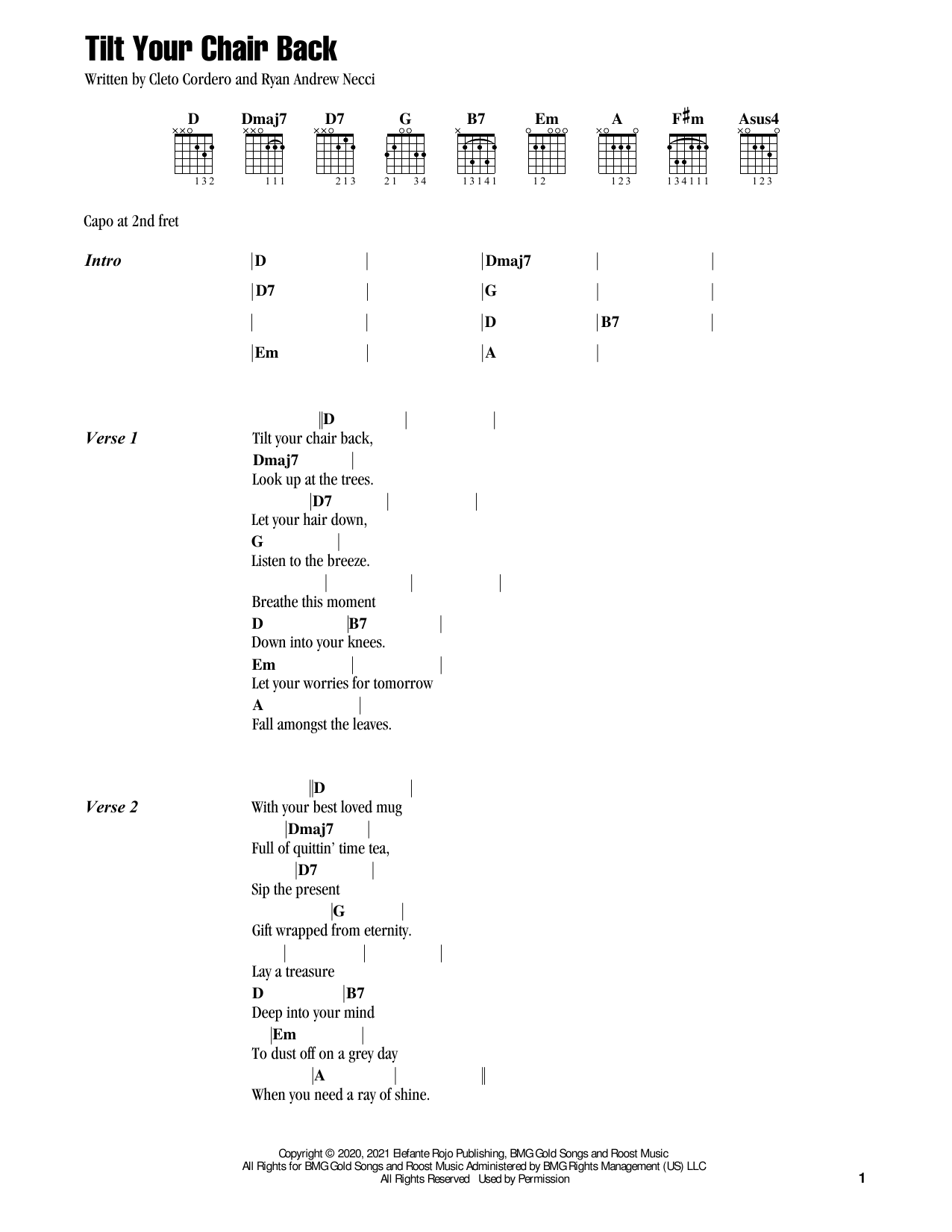 Flatland Cavalry Tilt Your Chair Back sheet music notes and chords. Download Printable PDF.