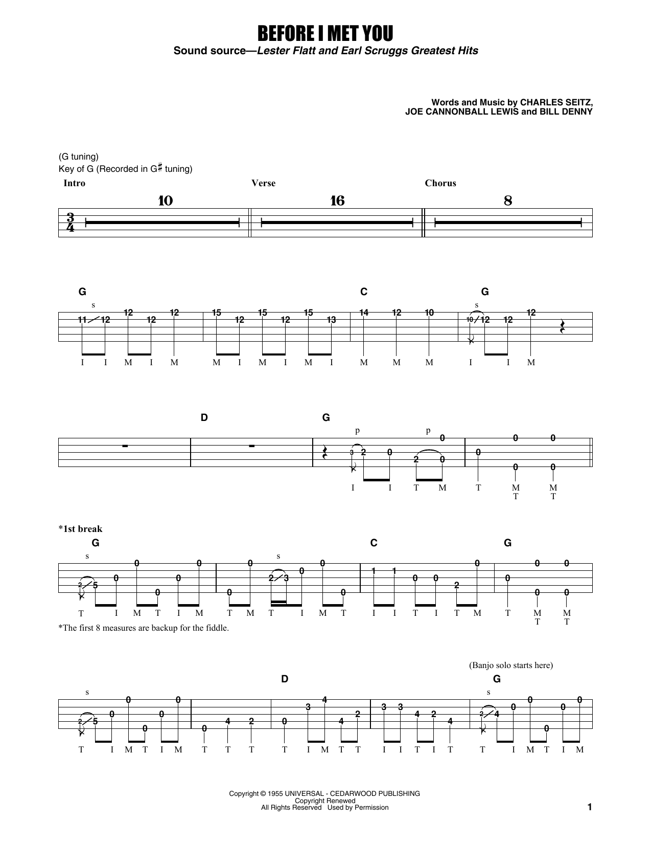 Flatt & Scruggs Before I Met You sheet music notes and chords. Download Printable PDF.