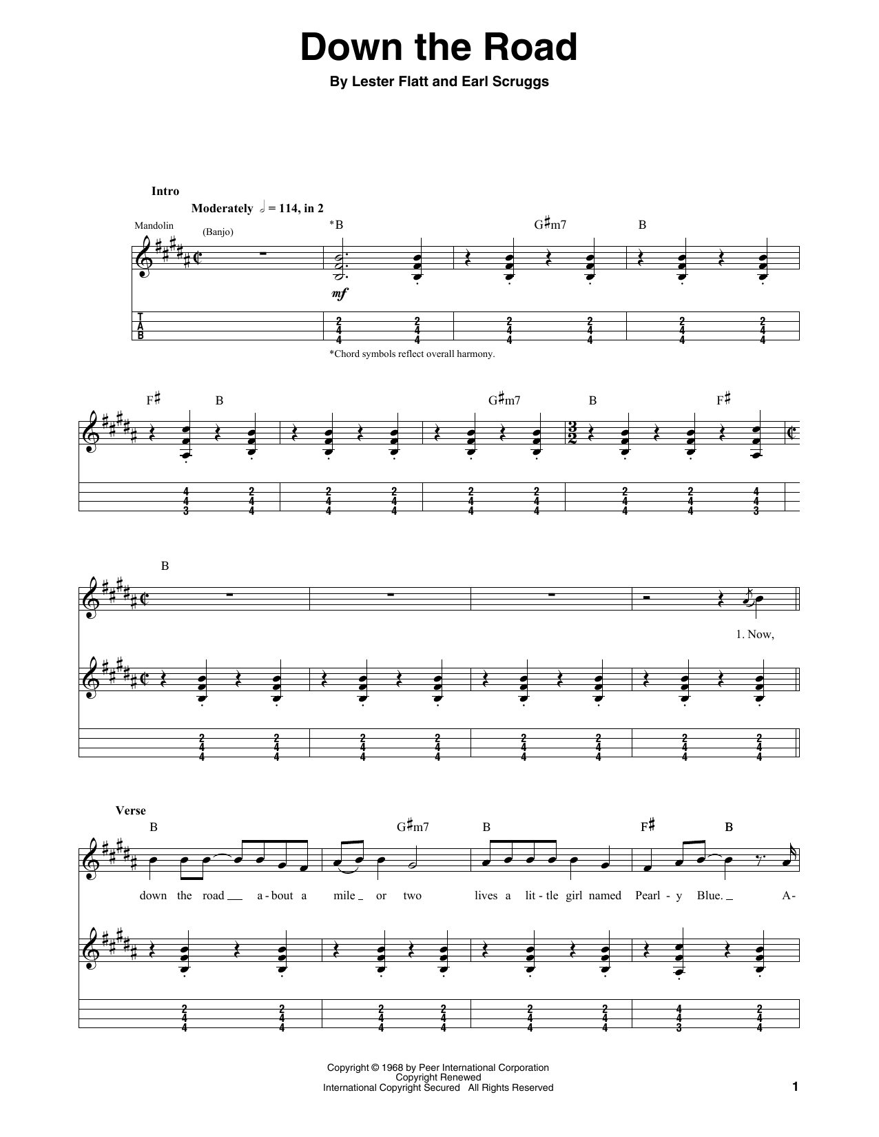 Flatt & Scruggs Down The Road sheet music notes and chords. Download Printable PDF.