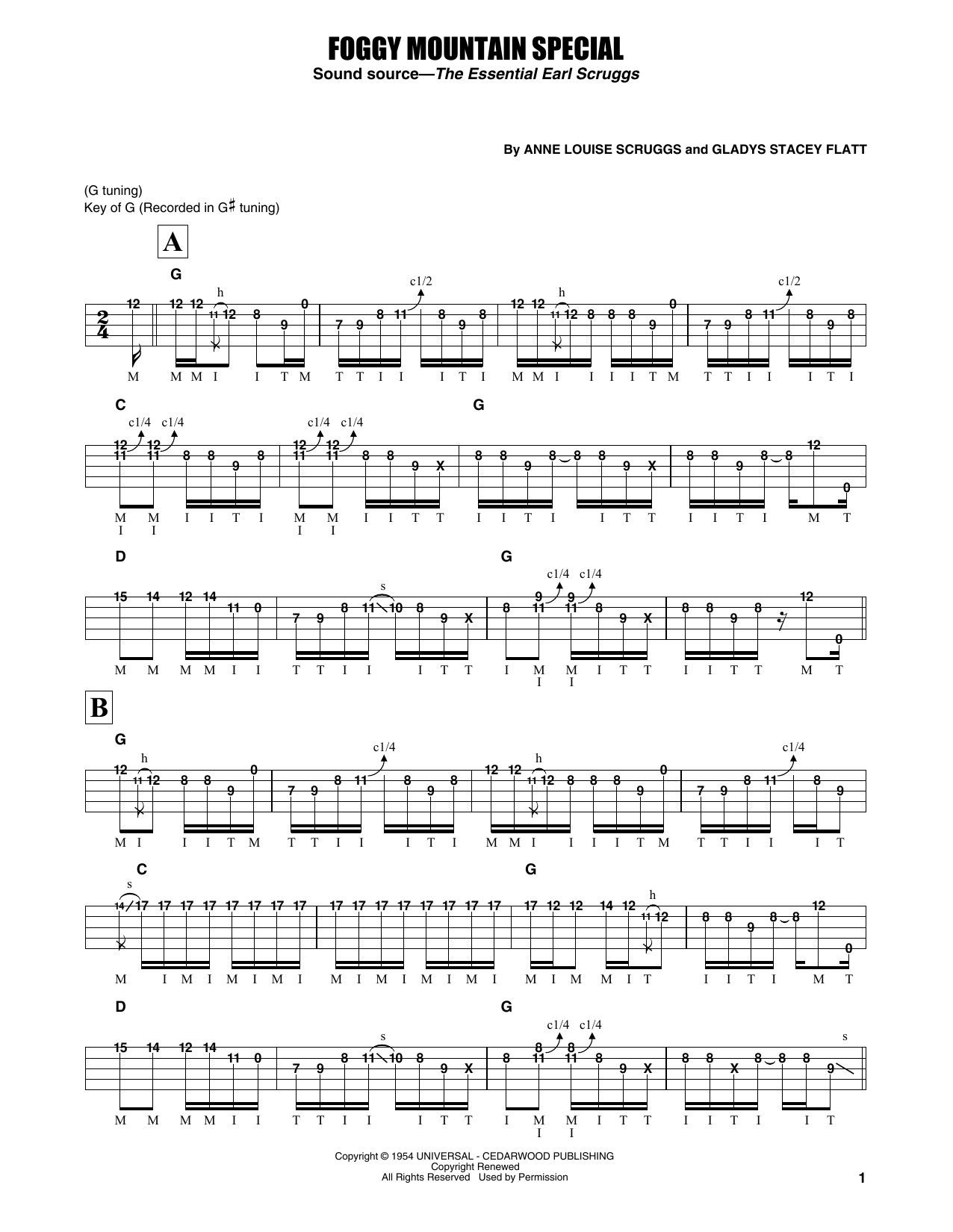 Flatt & Scruggs Foggy Mountain Special sheet music notes and chords. Download Printable PDF.