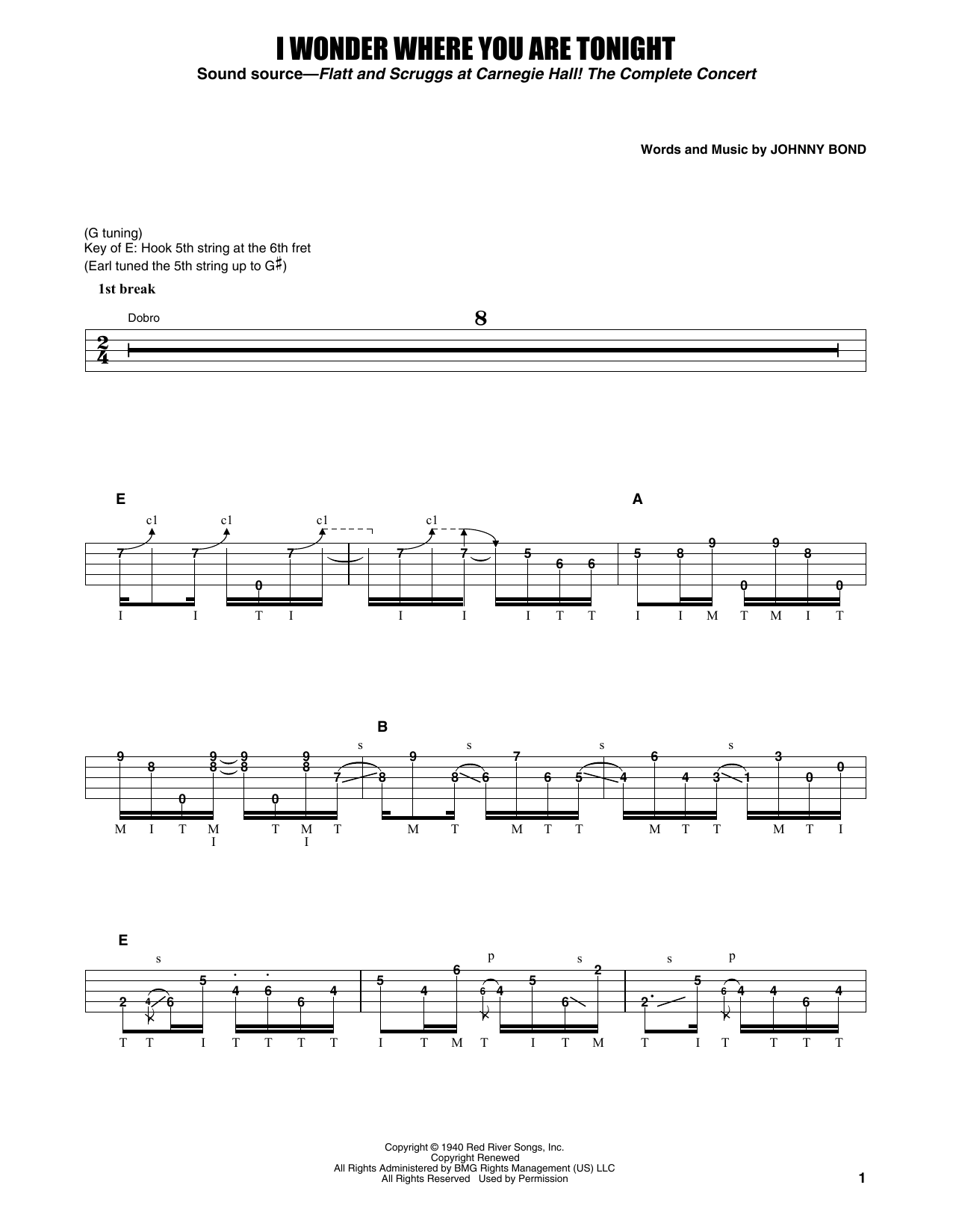 Learn to play Flatt & Scruggs I Wonder Where You Are Tonight sheet music for Banjo Tab in minutes. Price: 7.8900$ Flatt & Scruggs I Wonder Where You Are Tonight sheet music notes and chords arranged for Banjo Tab