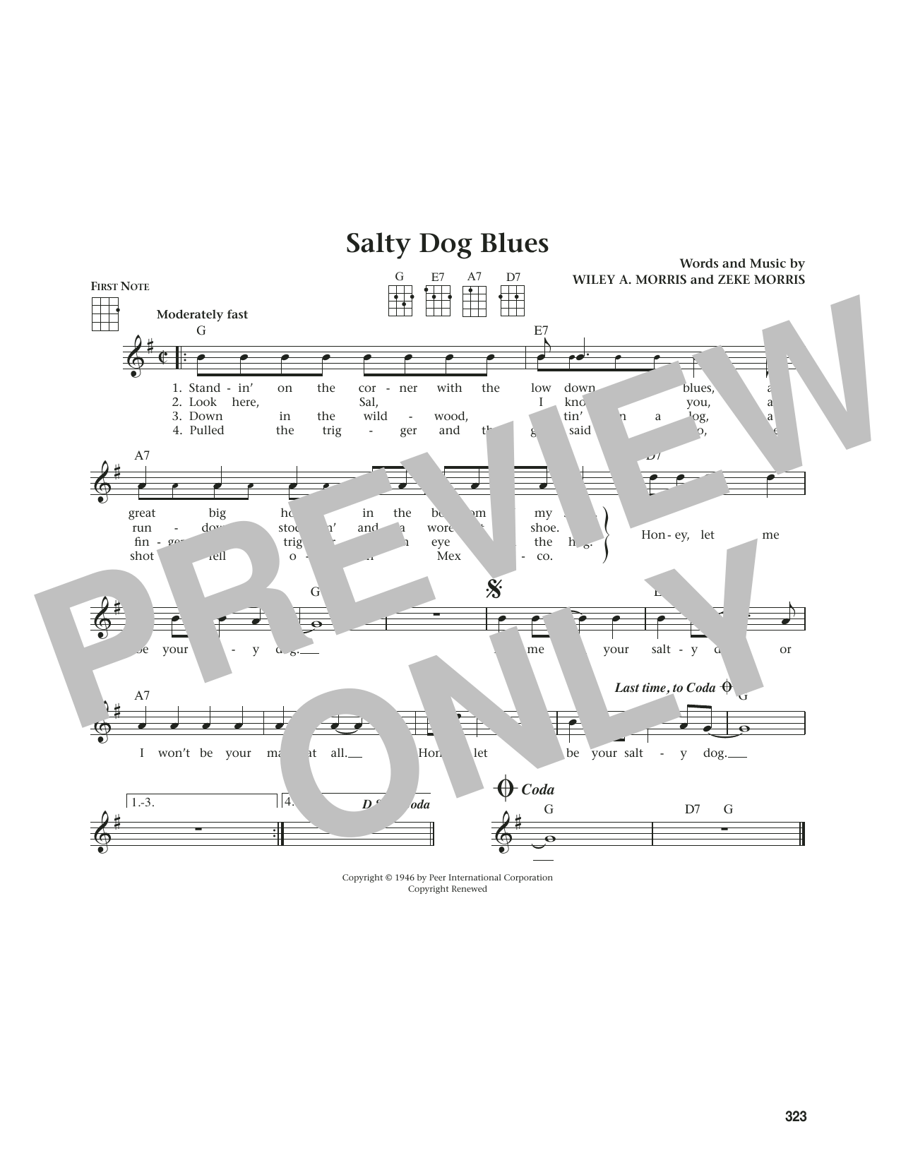 Flatt & Scruggs Salty Dog Blues (from The Daily Ukulele) (arr. Jim Beloff) sheet music notes and chords. Download Printable PDF.