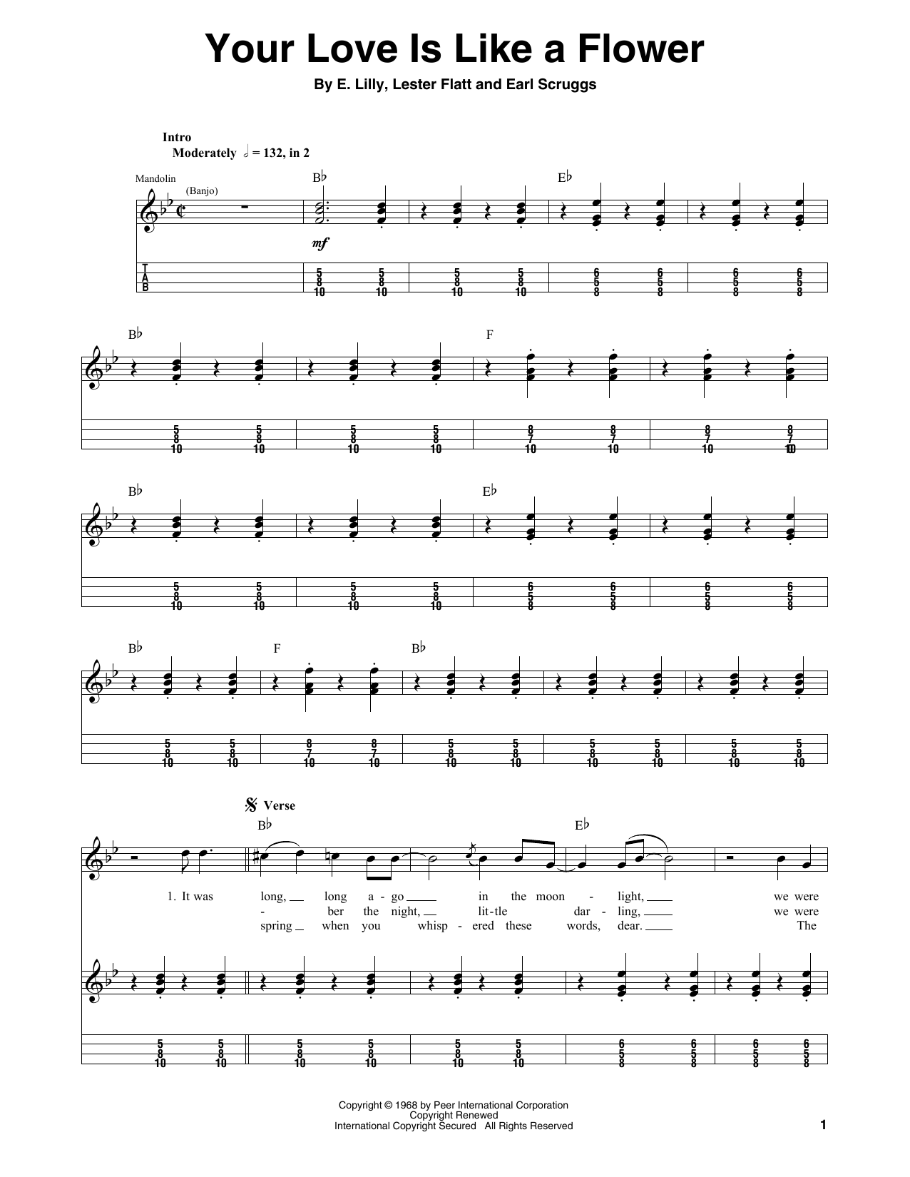 Flatt & Scruggs Your Love Is Like A Flower sheet music notes and chords. Download Printable PDF.