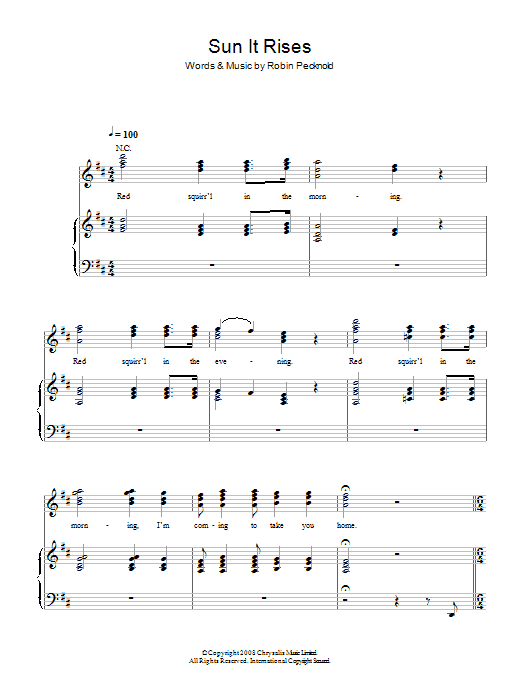 Learn to play Fleet Foxes Sun It Rises sheet music for Piano, Vocal & Guitar Chords in minutes. Price: 7.8900$ Fleet Foxes Sun It Rises sheet music notes and chords arranged for Piano, Vocal & Guitar Chords