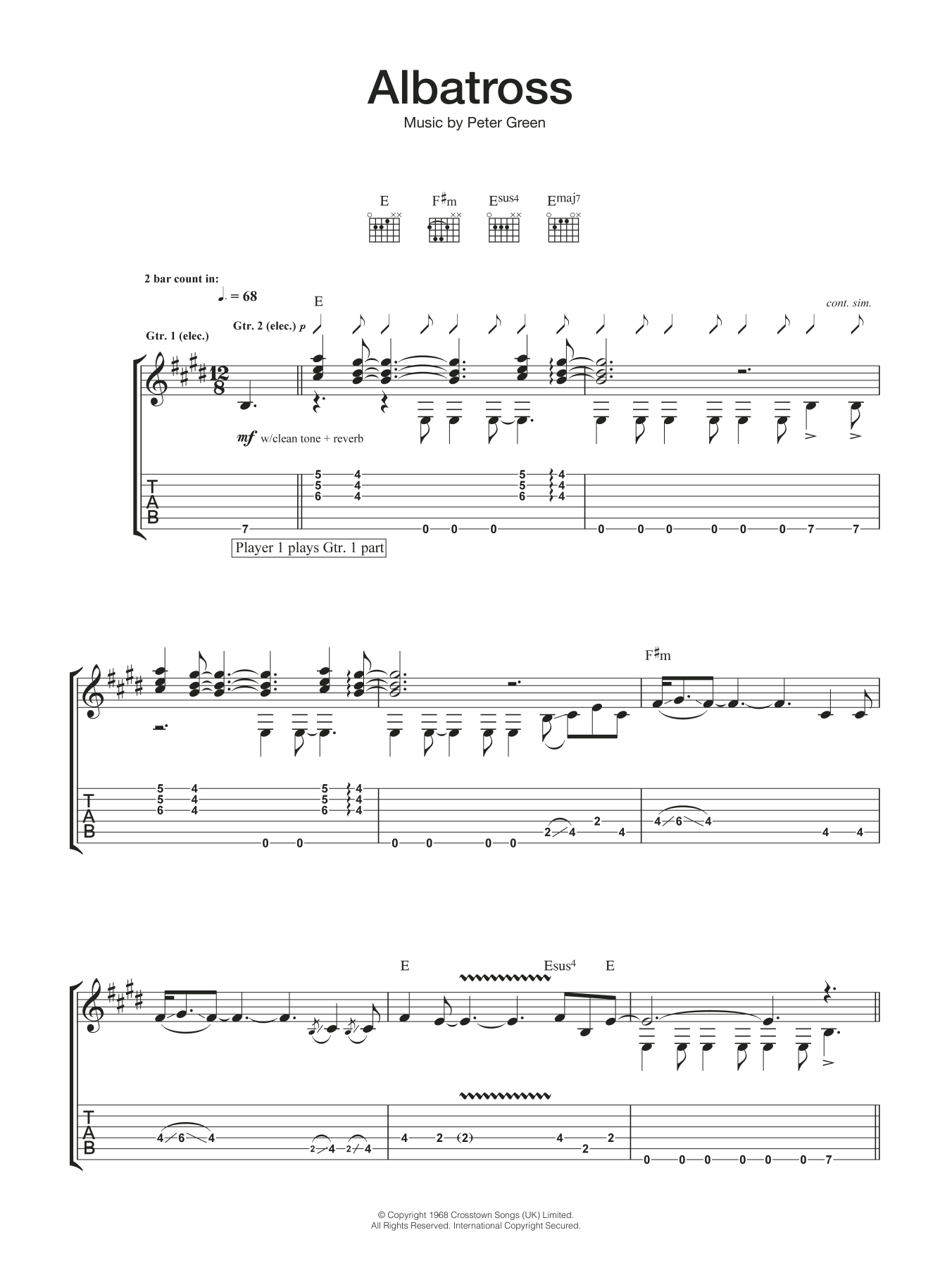 Fleetwood Mac Albatross sheet music notes and chords. Download Printable PDF.