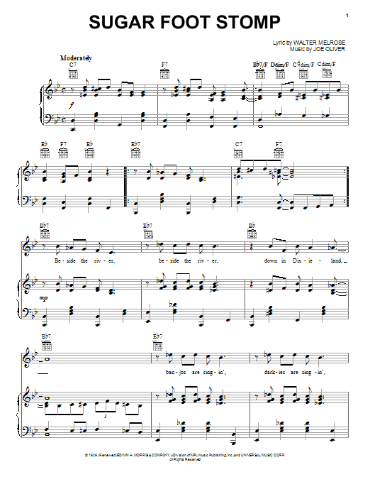 Learn to play Fletcher Henderson Sugar Foot Stomp sheet music for Piano, Vocal & Guitar Chords (Right-Hand Melody) in minutes. Price: 7.8900$ Fletcher Henderson Sugar Foot Stomp sheet music notes and chords arranged for Piano, Vocal & Guitar Chords (Right-Hand Melody)