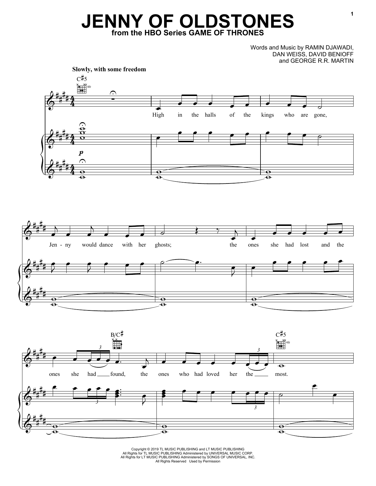 Florence And The Machine Jenny Of Oldstones (from Game of Thrones) sheet music notes and chords. Download Printable PDF.