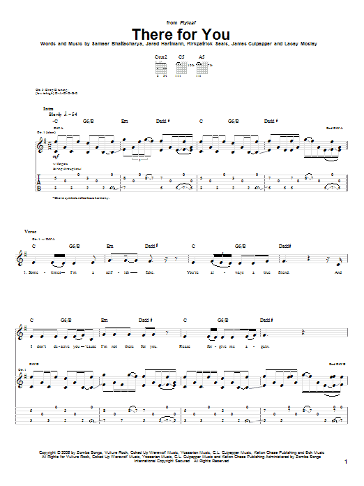 Flyleaf There For You sheet music notes and chords arranged for Guitar Tab