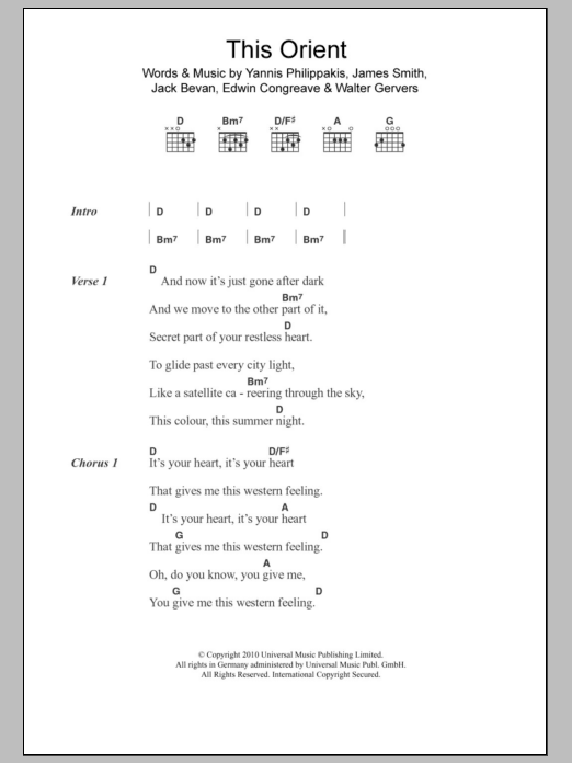 Foals This Orient sheet music notes and chords. Download Printable PDF.