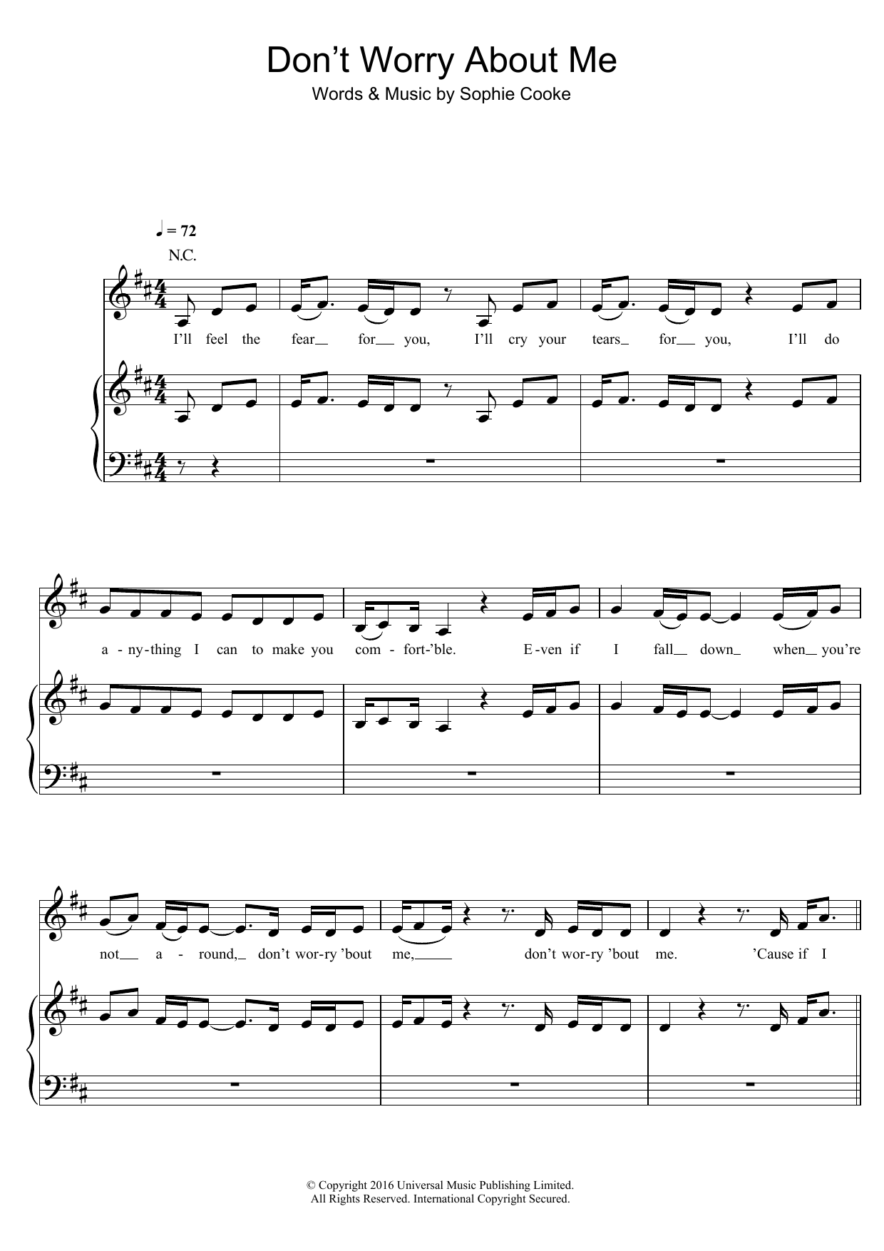 Frances Don't Worry About Me sheet music notes and chords. Download Printable PDF.