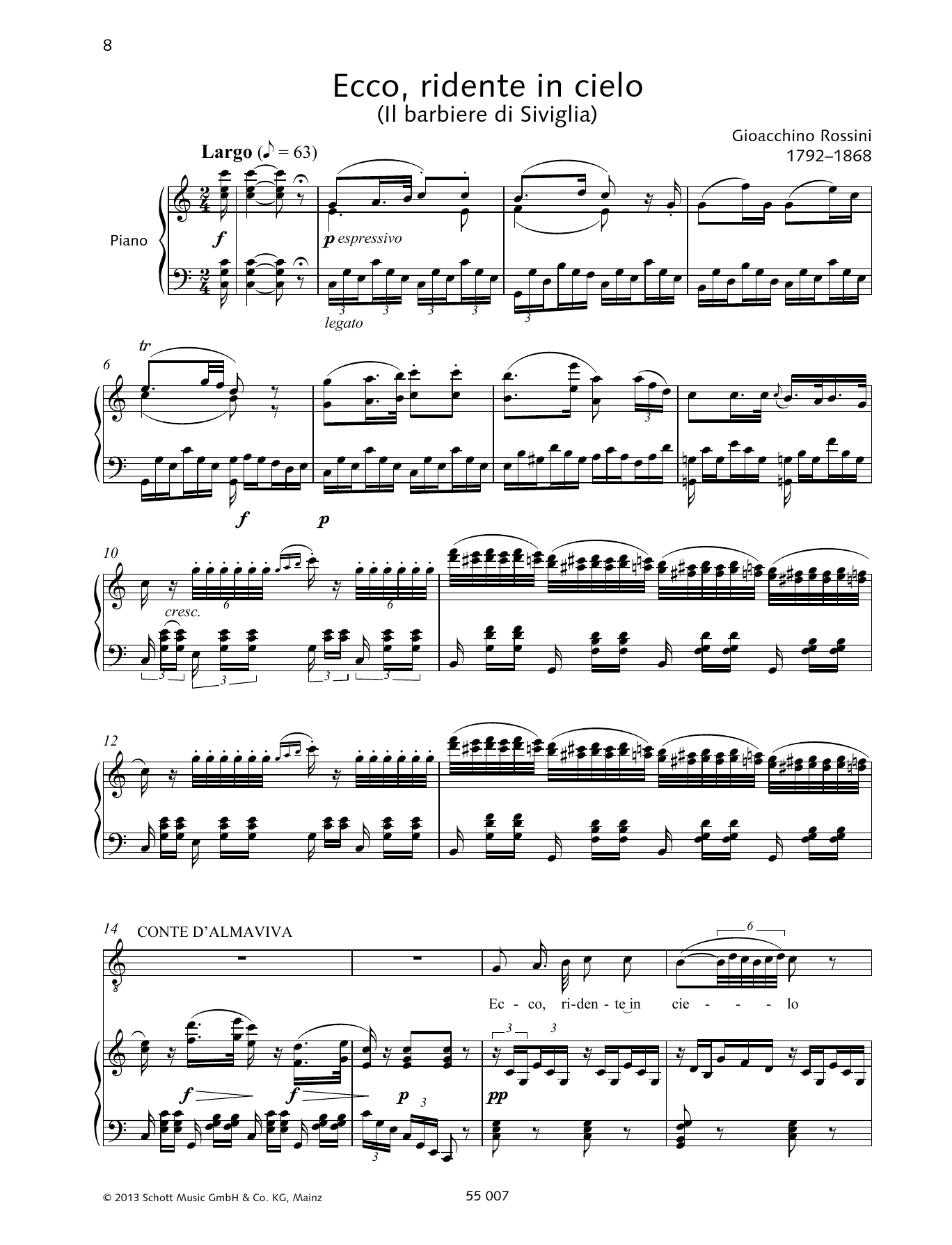Learn to play Francesca Licciarda Ecco ridente in cielo sheet music for Piano & Vocal in minutes. Price: 6.9900$ Francesca Licciarda Ecco ridente in cielo sheet music notes and chords arranged for Piano & Vocal