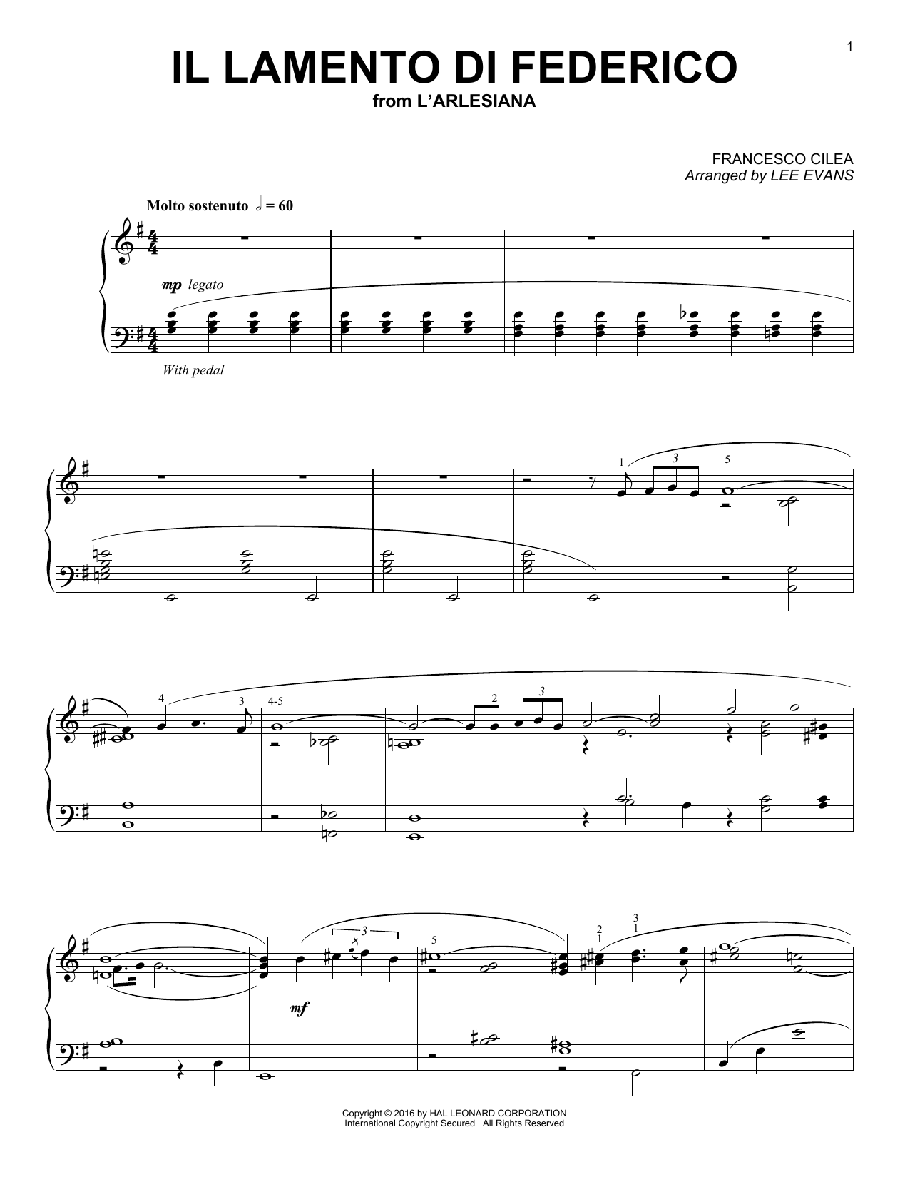 Learn to play Lee Evans ll lamento di Federico sheet music for Piano Solo in minutes. Price: 7.8900$ Lee Evans ll lamento di Federico sheet music notes and chords arranged for Piano Solo