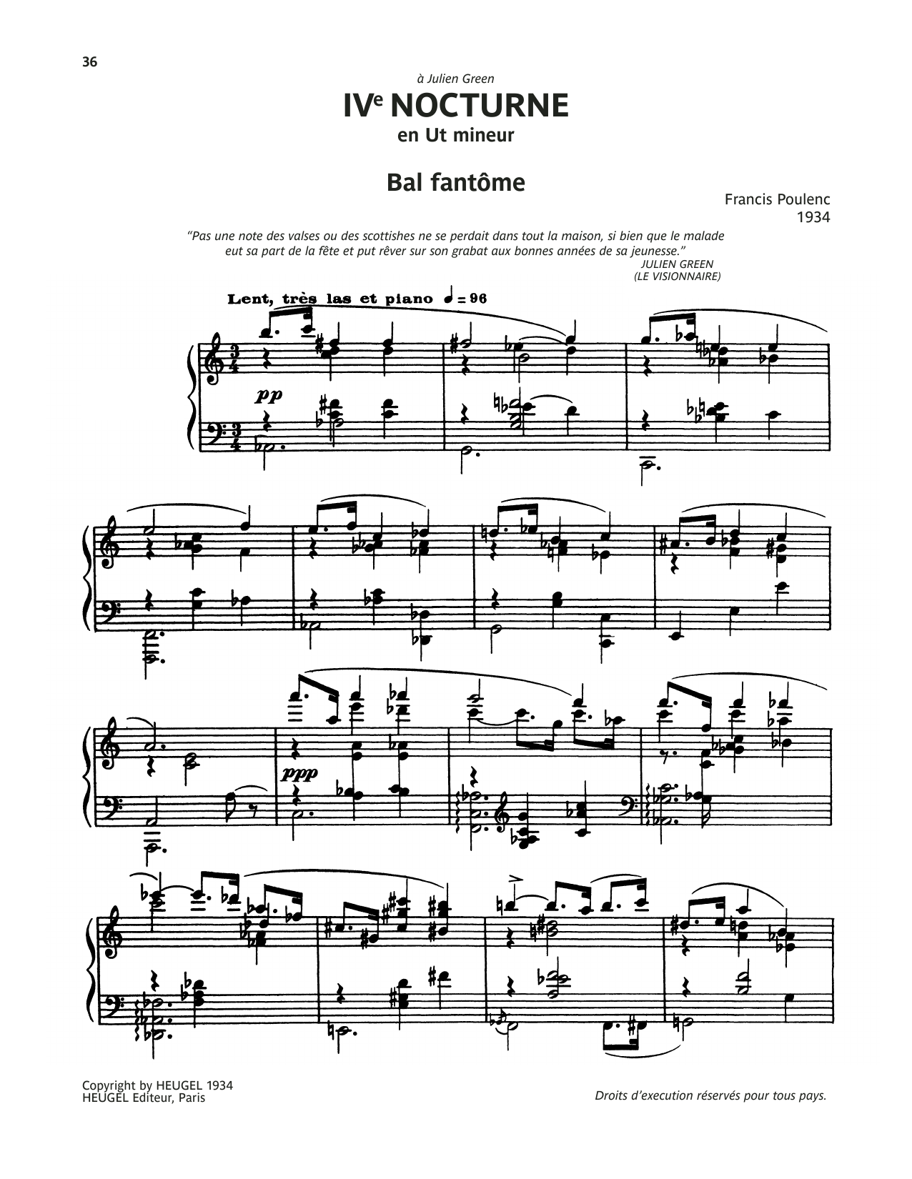 Learn to play Francis Poulenc Nocturne No. 4 (Bal Fantome) sheet music for Piano Solo in minutes. Price: 7.8900$ Francis Poulenc Nocturne No. 4 (Bal Fantome) sheet music notes and chords arranged for Piano Solo