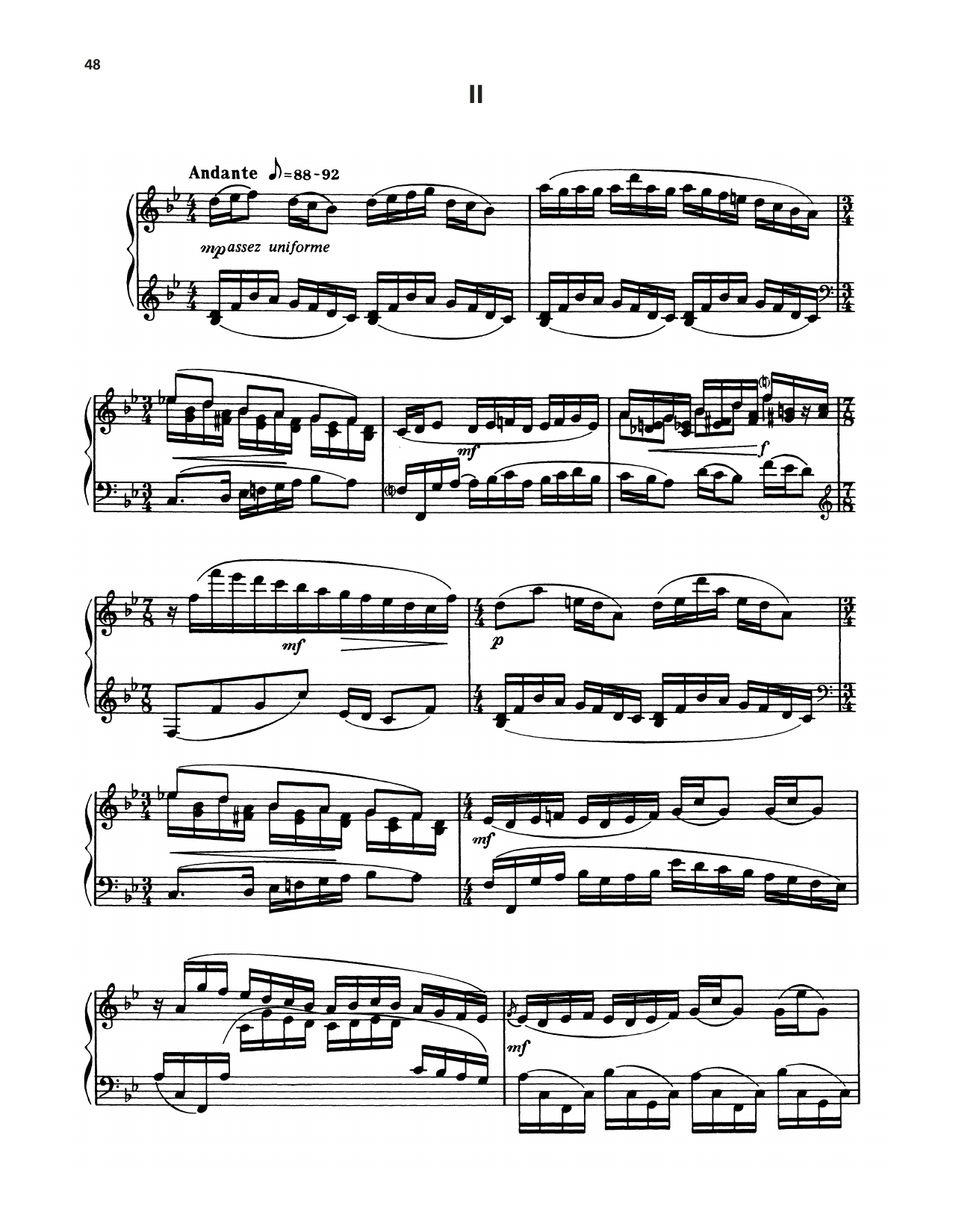 Francis Poulenc Suite For Piano - II. Andante sheet music notes and chords arranged for Piano Solo