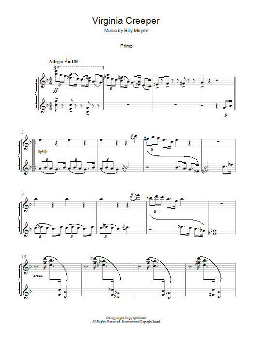 Learn to play Billy Mayerl Virginia Creeper sheet music for Piano Solo in minutes. Price: 7.8900$ Billy Mayerl Virginia Creeper sheet music notes and chords arranged for Piano Solo