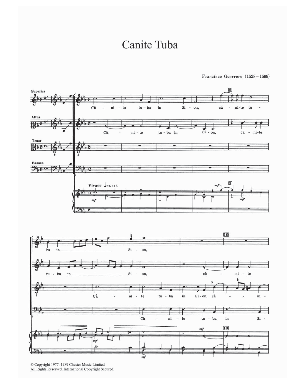 Francisco Guerrero Canite Tuba sheet music notes and chords. Download Printable PDF.