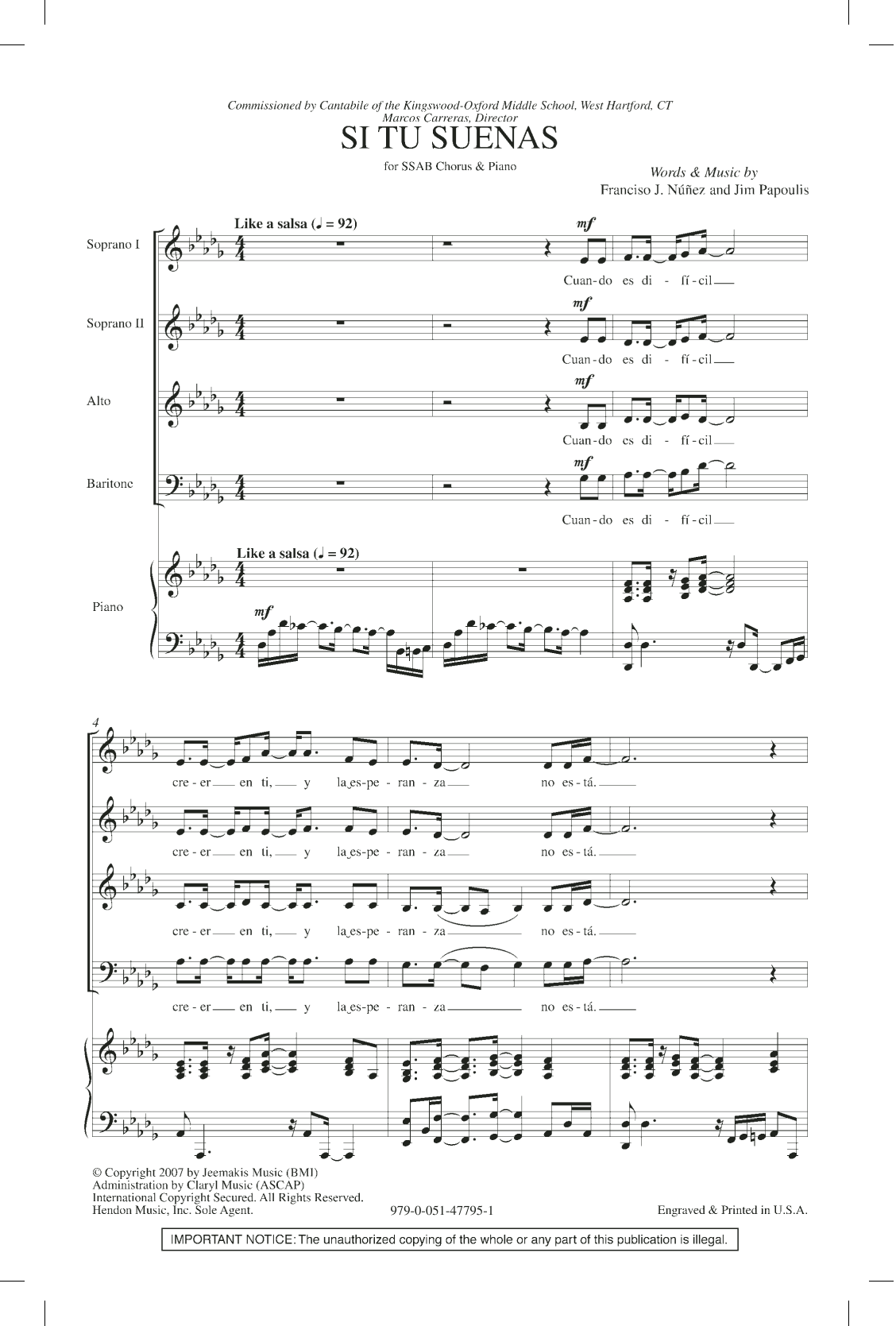 Francisco J. Núñez Si Tu Suenas sheet music notes and chords. Download Printable PDF.