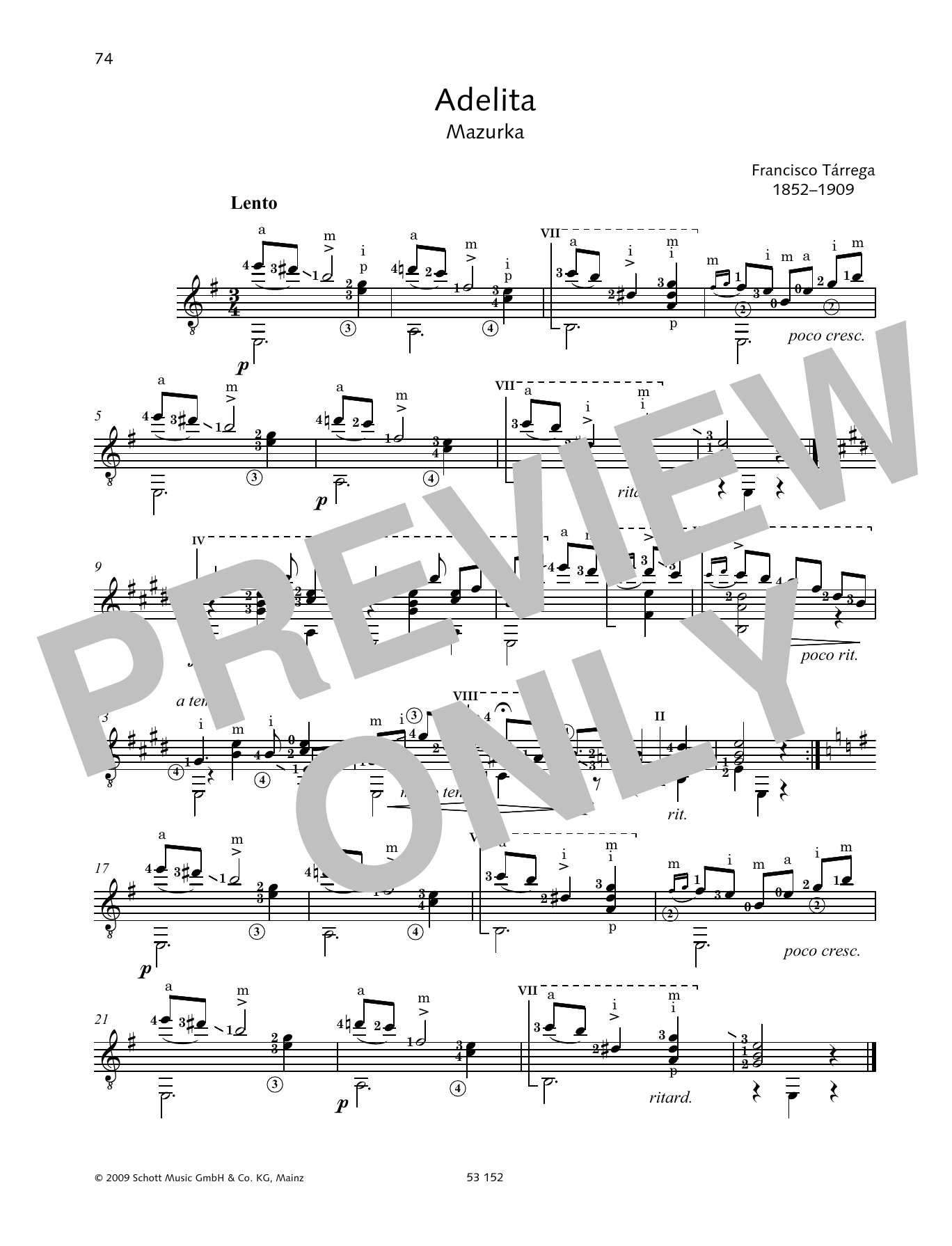 Francisco Tárrega Adelita sheet music notes and chords. Download Printable PDF.