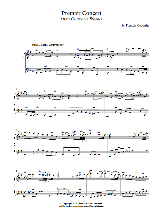 Learn to play Francois Couperin Premier Concert (Concerts Royaux) sheet music for Piano Solo in minutes. Price: 7.8900$ Francois Couperin Premier Concert (Concerts Royaux) sheet music notes and chords arranged for Piano Solo