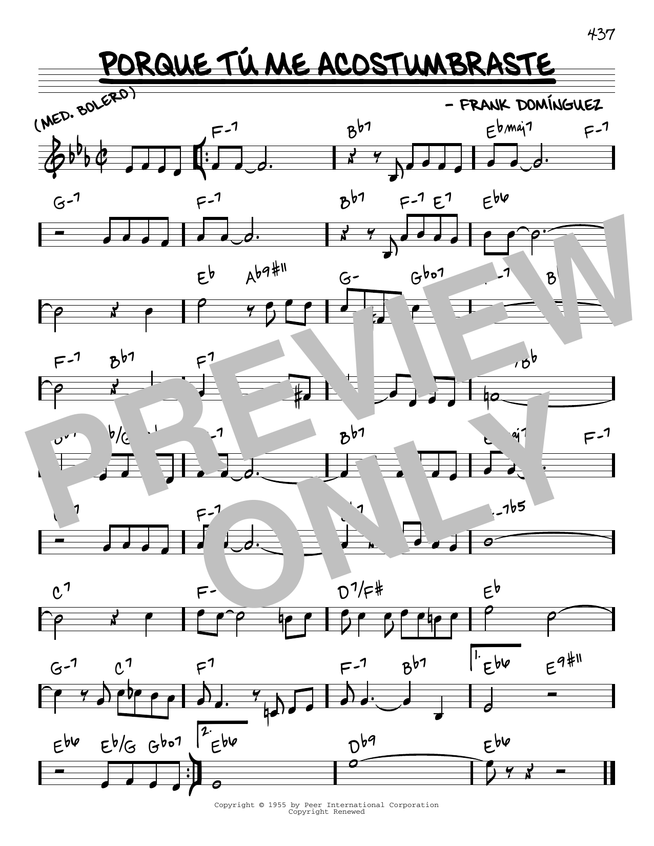 Learn to play Frank Dominguez Porque Tu Me Acostumbraste sheet music for Real Book – Melody & Chords in minutes. Price: 5.9900$ Frank Dominguez Porque Tu Me Acostumbraste sheet music notes and chords arranged for Real Book – Melody & Chords