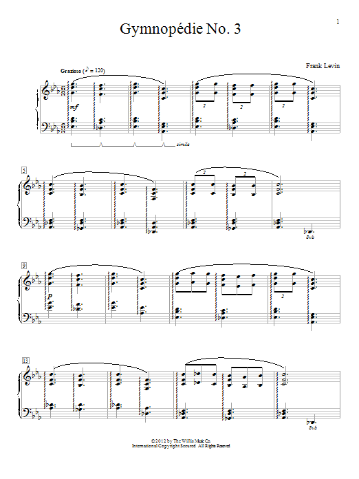 Learn to play Frank Levin Gymnopedie No. 3 sheet music for Educational Piano in minutes. Price: 6.9900$ Frank Levin Gymnopedie No. 3 sheet music notes and chords arranged for Educational Piano