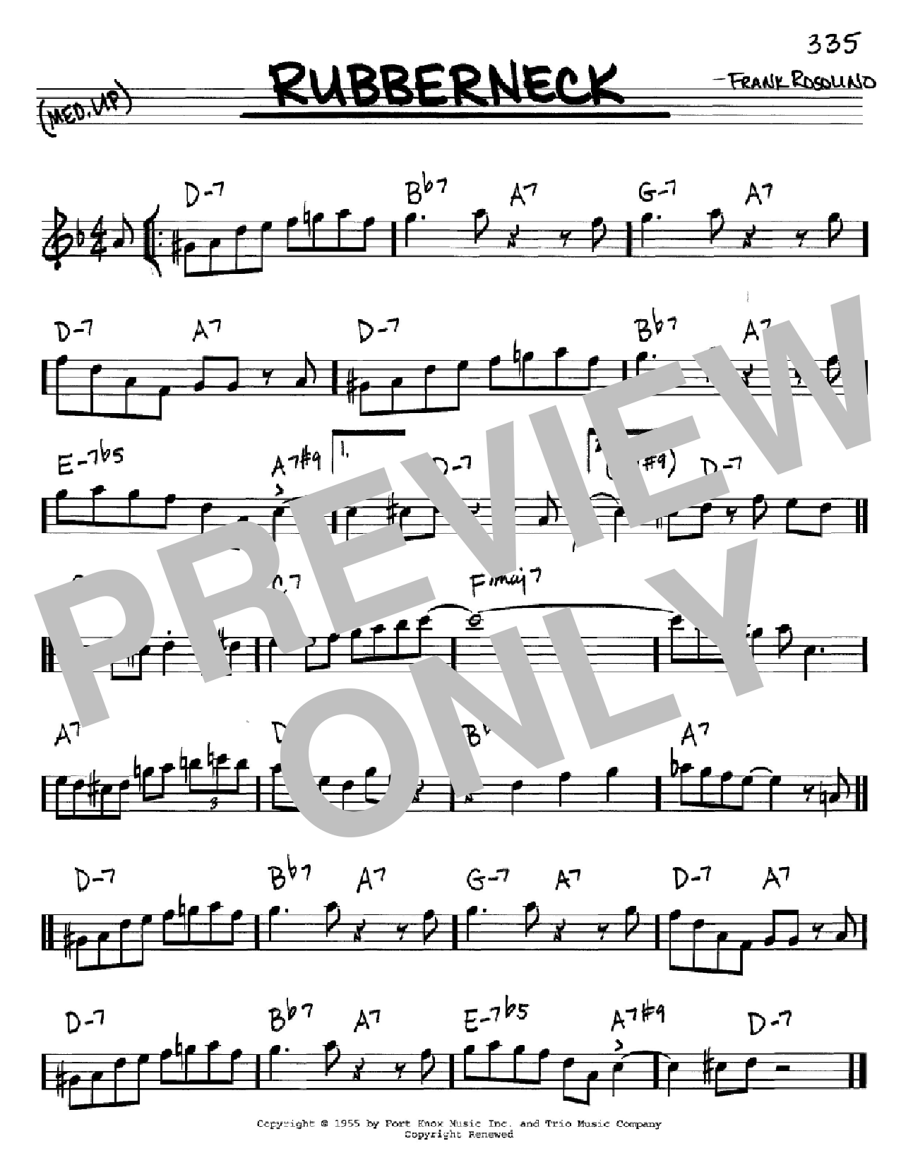 Learn to play Frank Rosolino Rubberneck sheet music for Real Book – Melody & Chords – C Instruments in minutes. Price: 5.9900$ Frank Rosolino Rubberneck sheet music notes and chords arranged for Real Book – Melody & Chords – C Instruments