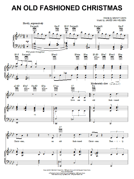 Frank Sinatra An Old Fashioned Christmas sheet music notes and chords arranged for Piano, Vocal & Guitar Chords (Right-Hand Melody)