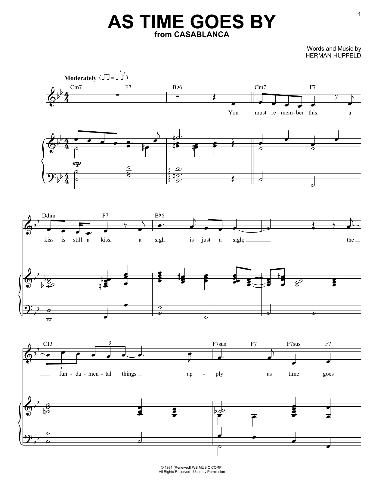 Frank Sinatra As Time Goes By sheet music notes and chords. Download Printable PDF.