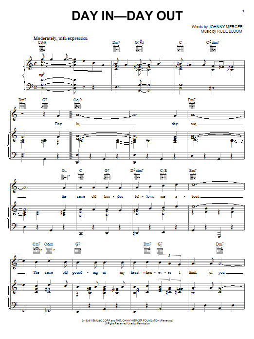 Frank Sinatra Day In, Day Out sheet music notes and chords arranged for Piano, Vocal & Guitar Chords (Right-Hand Melody)