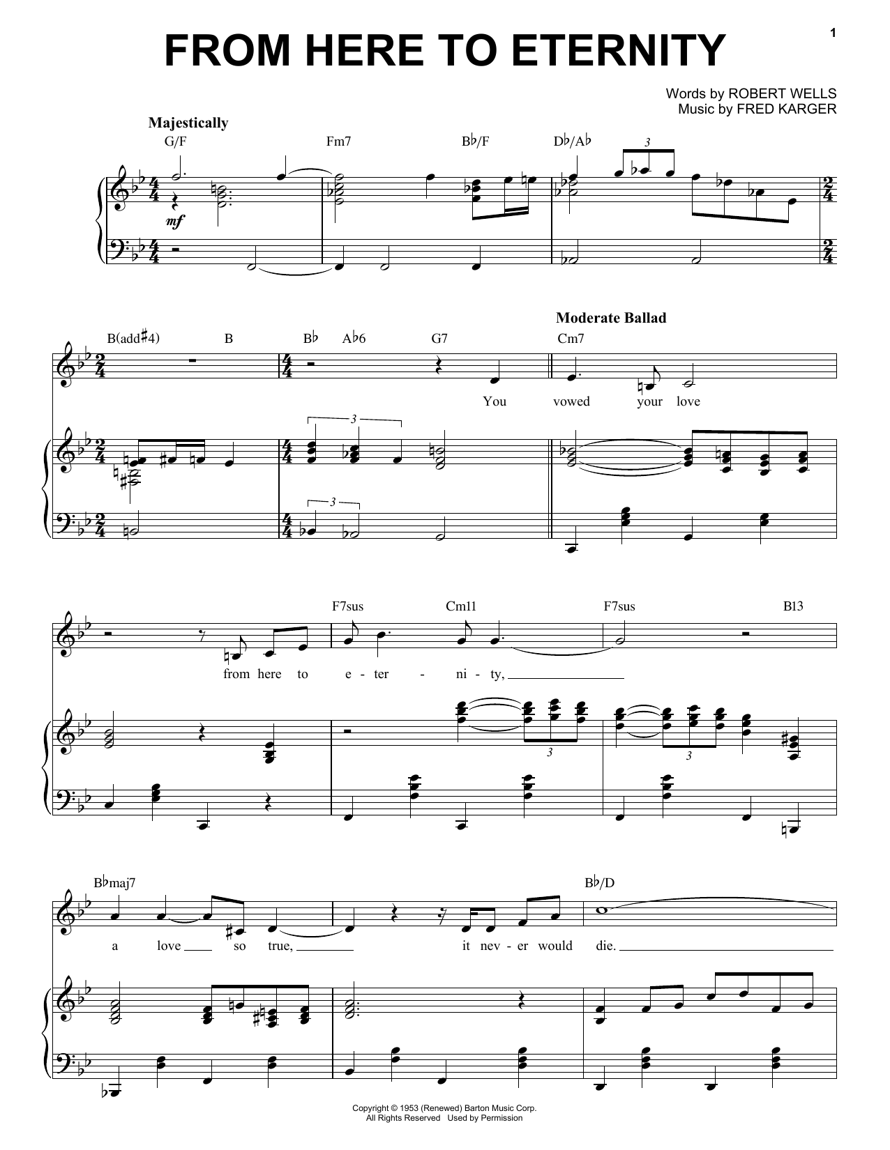 Frank Sinatra From Here To Eternity sheet music notes and chords arranged for Piano, Vocal & Guitar Chords